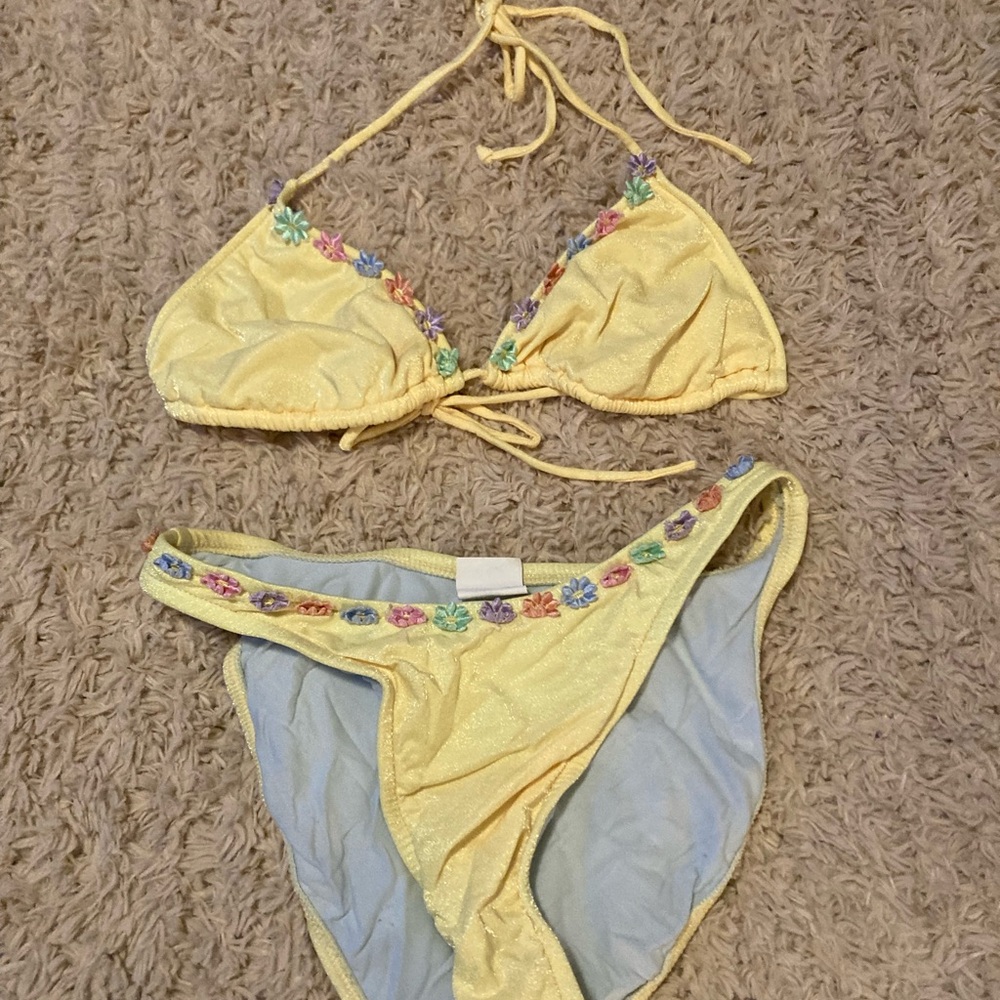 Yellow Floral Bikini Set
